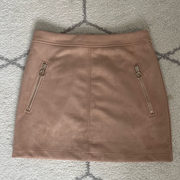 High Waist Faux Suede Mini Skirt - Picture 1 of 3